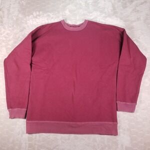 VTG 80s Blank Crewneck Sweatshirt Two Tone Red Maroon No Tag Sz XL